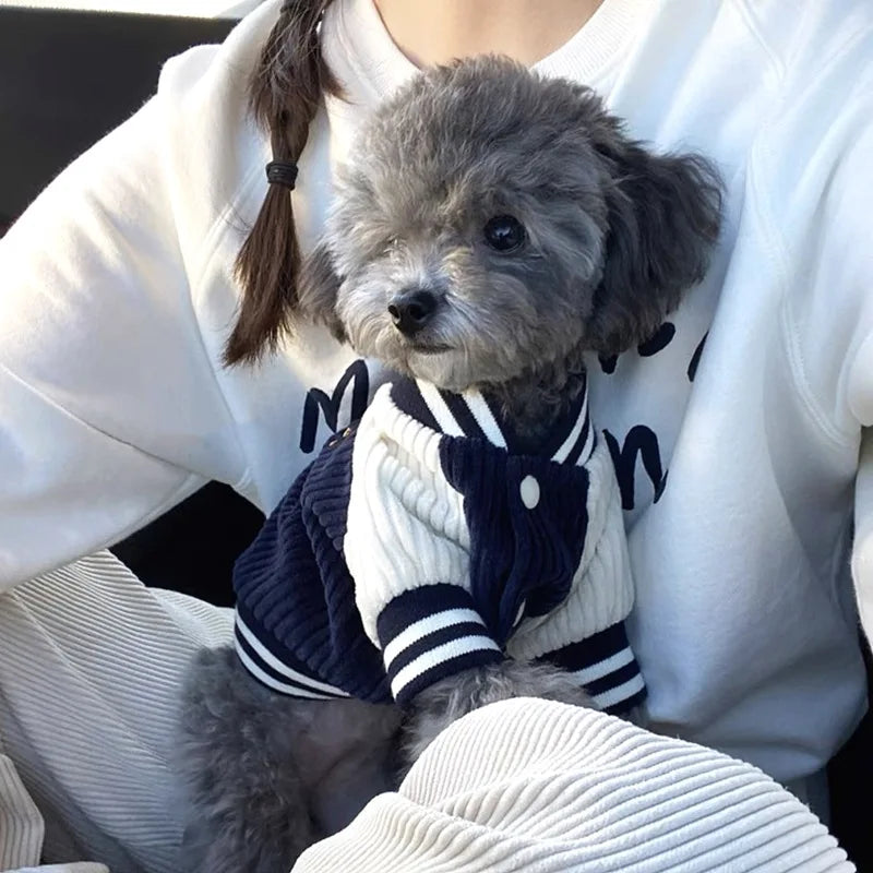 Embroidered Dog Baseball Jacket