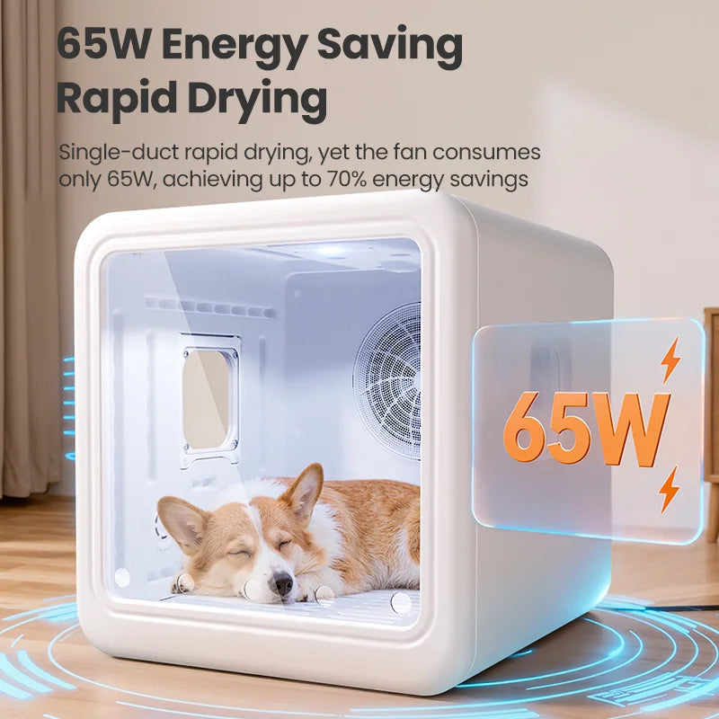 Aura Automatic Pet Drying Box 70L Smart Temperature Control Drying Pet Hair Grooming For Dog Cat Dryer 4 Speeds Ultra Quiet