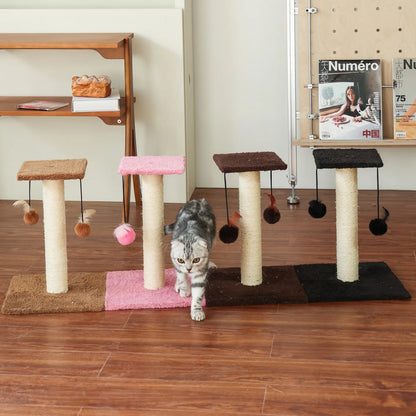 Agave Non-Shedding Cat Tree Vertical Scratching Post with Toy Self-Amusement Cat Toy Scratching Board for Small Cats