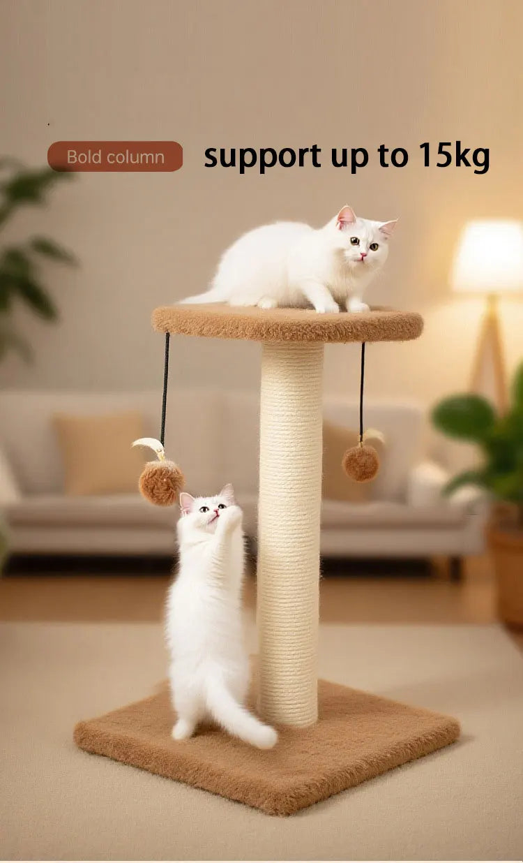 Agave Non-Shedding Cat Tree Vertical Scratching Post with Toy Self-Amusement Cat Toy Scratching Board for Small Cats