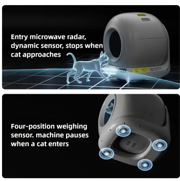 Aura 78L Self Cleaning Cat Litter Box Fully Enclosed Automatic Cat Sand Box App Control Extra Large Space Smart Pet Toilet Tray