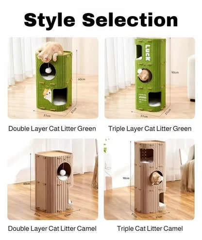 Multi-layer Cat Bed Closed Safety Cat Nest Wear-resistant Felt Cat Climbing Frame Indoor Integrated Pet Toys for All Seasons