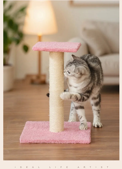 Agave Non-Shedding Cat Tree Vertical Scratching Post with Toy Self-Amusement Cat Toy Scratching Board for Small Cats