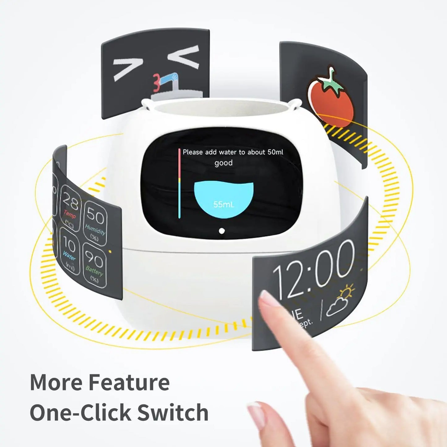 Aura Intelligent Planter Electronic Pet Emotional Interactive Automatic Monitoring Temperature and Humidity Creative Plant Pot Gi