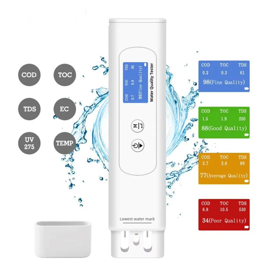 Aura Portable Digital TDS COD Meter Water Quality Tester Drinking Water Swimming Pool Aquariums 6-1 TOC EC Range ODM OBM