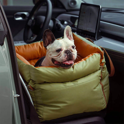 Aura Pet Outing Lathe Luxury Faux Leather Dog Car Seat/Cat Car Bed/Booster Bed Pet Booster Car Seat Dog Cat Travel Seat