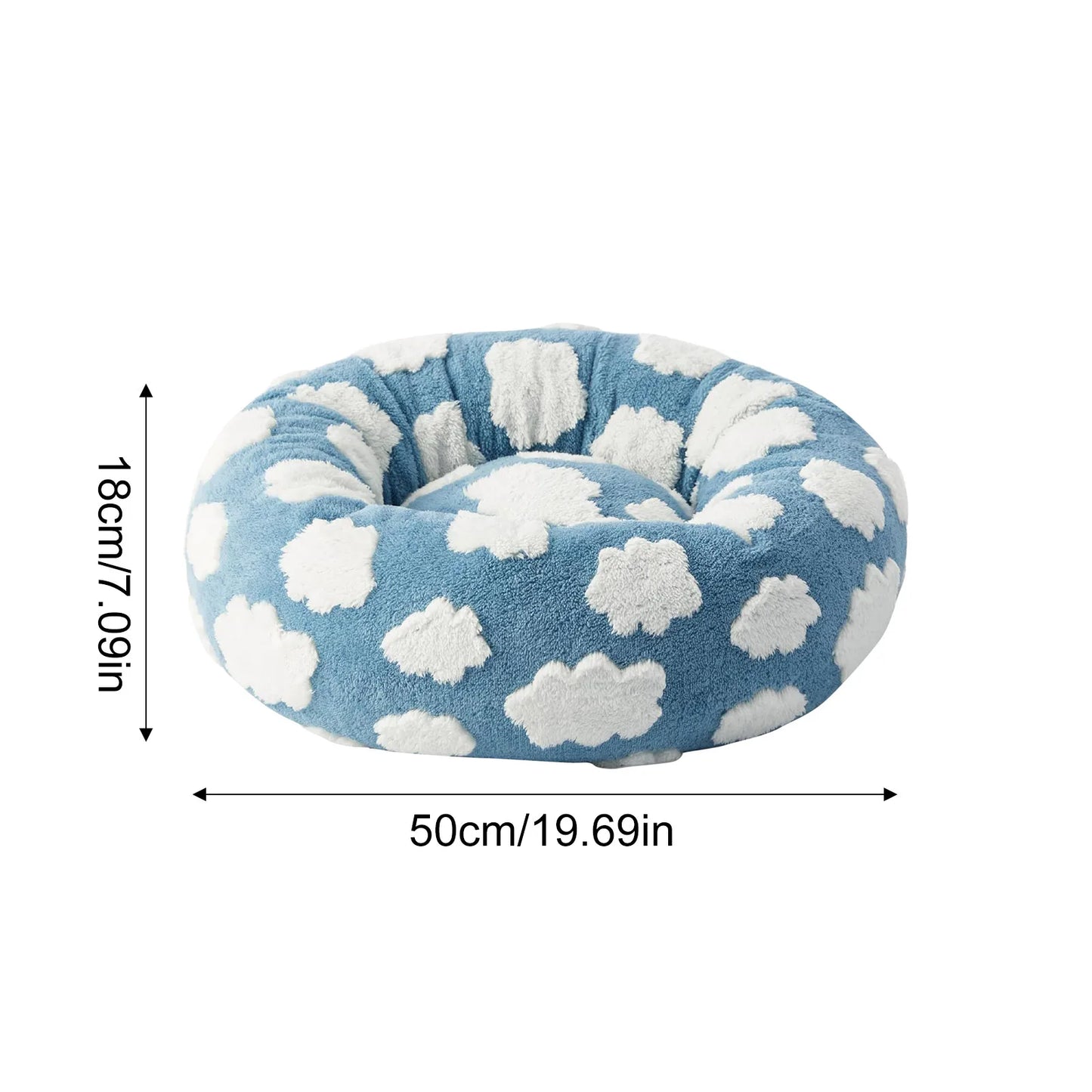 Sky Clouds Small Dog Kennel Cute Dog Bed For Pet Washable Puppy Beds Cozy Rectangle Orthopedic Pet Sofa Shaggy Plush Slip Bottom