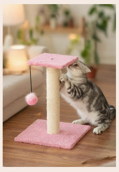 Agave Non-Shedding Cat Tree Vertical Scratching Post with Toy Self-Amusement Cat Toy Scratching Board for Small Cats