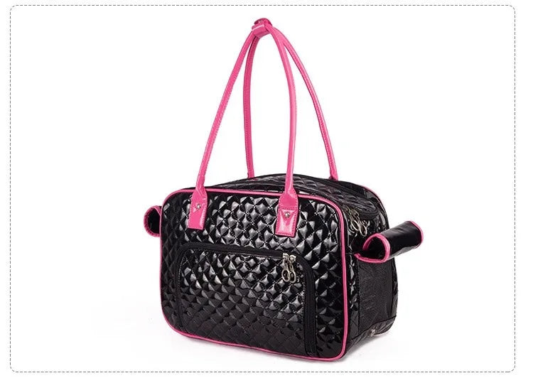 Aura Pet Carrier Bag Luxury Pu Leather Cat Dog Carrier Bag Pet Handbag Outdoor Travel Pet Shoulder Bag
