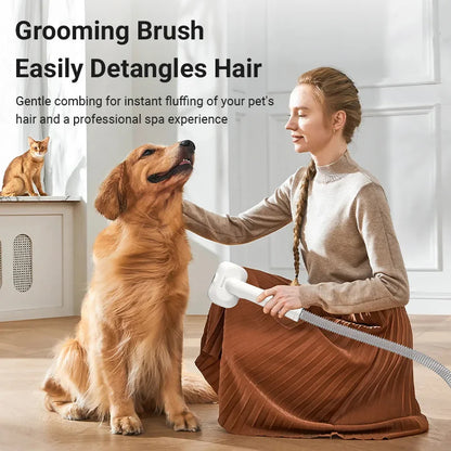 Aura Pet Multifunction Grooming Vacuum Kit 5-IN-1 Portable Household Vacuum Cleaner For Pet Cat Dog Hair Vacuum Groomer Kit