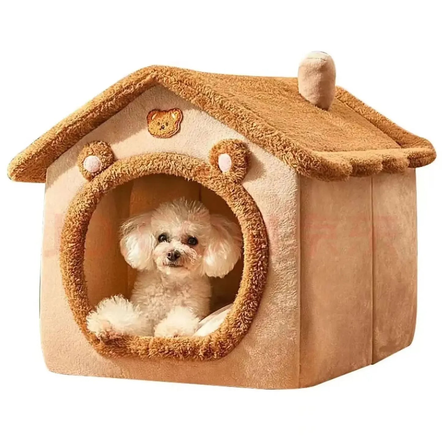 Aura Indoor Warm Dog House Soft Pet Bed Tent House Dog Kennel Cat Bed Removable and Washable Cushion Suitable Four Season Universal