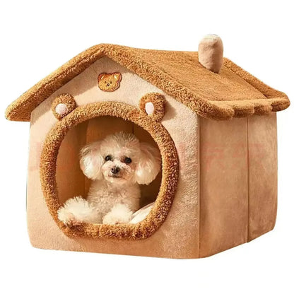 Aura Indoor Warm Dog House Soft Pet Bed Tent House Dog Kennel Cat Bed Removable and Washable Cushion Suitable Four Season Universal