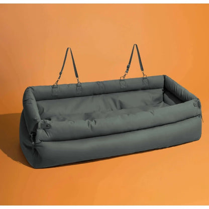 Aura Pet Outing Lathe Luxury Faux Leather Dog Car Seat/Cat Car Bed/Booster Bed Pet Booster Car Seat Dog Cat Travel Seat