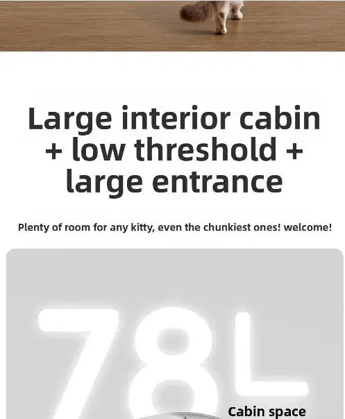 Aura 78L Self Cleaning Cat Litter Box Fully Enclosed Automatic Cat Sand Box App Control Extra Large Space Smart Pet Toilet Tray