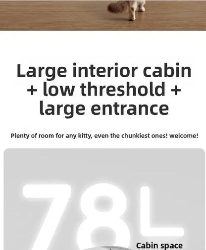 Aura 78L Self Cleaning Cat Litter Box Fully Enclosed Automatic Cat Sand Box App Control Extra Large Space Smart Pet Toilet Tray