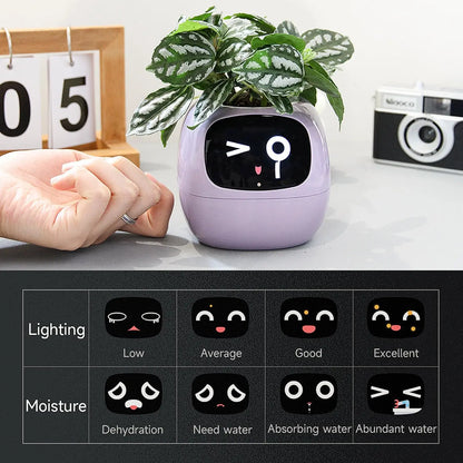 Aura Intelligent Planter Electronic Pet Emotional Interactive Automatic Monitoring Temperature and Humidity Creative Plant Pot Gi