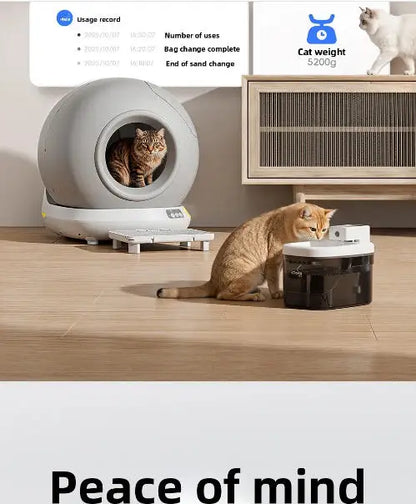 Aura 78L Self Cleaning Cat Litter Box Fully Enclosed Automatic Cat Sand Box App Control Extra Large Space Smart Pet Toilet Tray