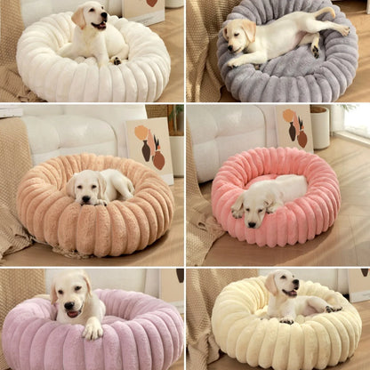 Round Pet Bed for Large Dog,  Winter Warm Cat Sofa Bed Washable Large Dog Bed All Seasons Available
