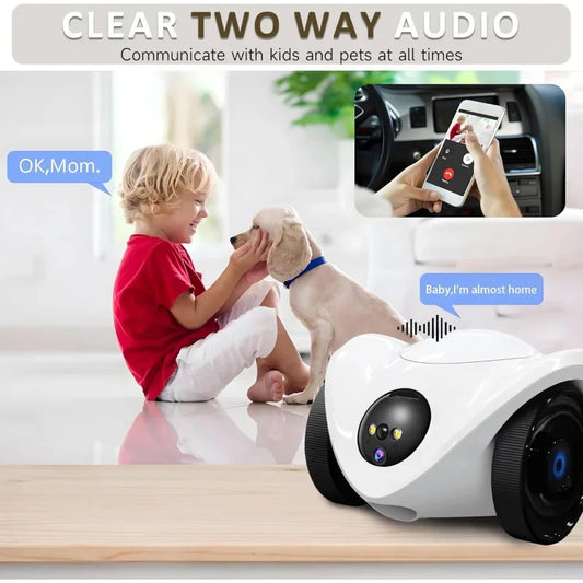 Aura Pet Camera Treat Dispenser, Movable Robot Cam for Dogs Cats, 1080P Indoor Security, 2-Way Talk, 2.4GHz WiFi Only