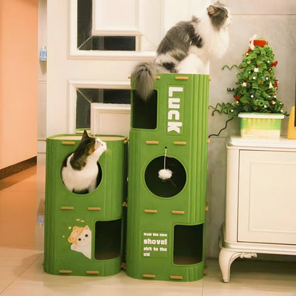 Multi-layer Cat Bed Closed Safety Cat Nest Wear-resistant Felt Cat Climbing Frame Indoor Integrated Pet Toys for All Seasons