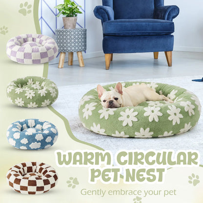 Sky Clouds Small Dog Kennel Cute Dog Bed For Pet Washable Puppy Beds Cozy Rectangle Orthopedic Pet Sofa Shaggy Plush Slip Bottom