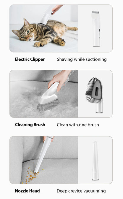 Aura Pet Multifunction Grooming Vacuum Kit 5-IN-1 Portable Household Vacuum Cleaner For Pet Cat Dog Hair Vacuum Groomer Kit