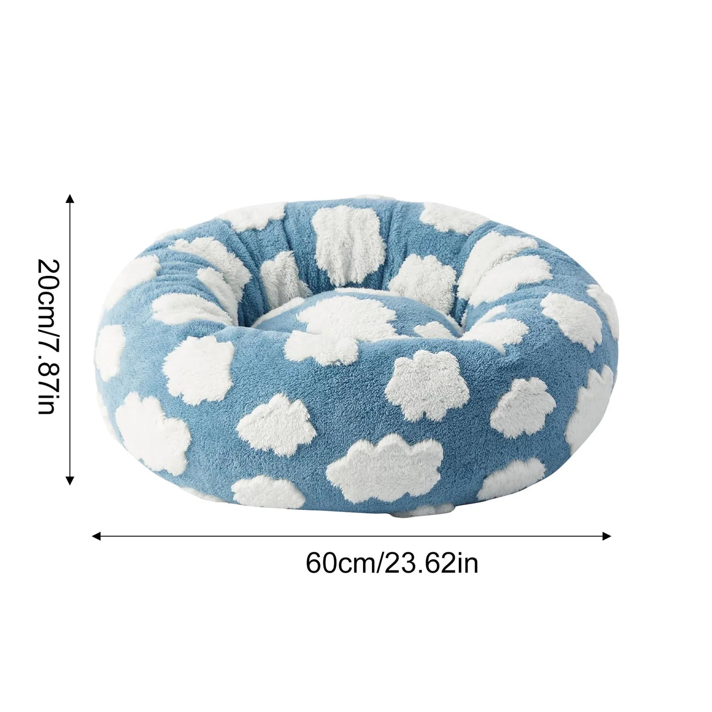 Sky Clouds Small Dog Kennel Cute Dog Bed For Pet Washable Puppy Beds Cozy Rectangle Orthopedic Pet Sofa Shaggy Plush Slip Bottom