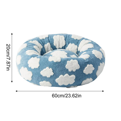 Sky Clouds Small Dog Kennel Cute Dog Bed For Pet Washable Puppy Beds Cozy Rectangle Orthopedic Pet Sofa Shaggy Plush Slip Bottom