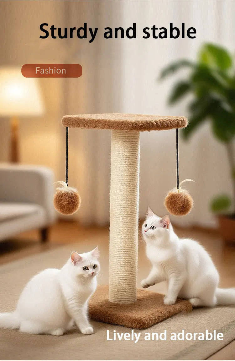 Agave Non-Shedding Cat Tree Vertical Scratching Post with Toy Self-Amusement Cat Toy Scratching Board for Small Cats