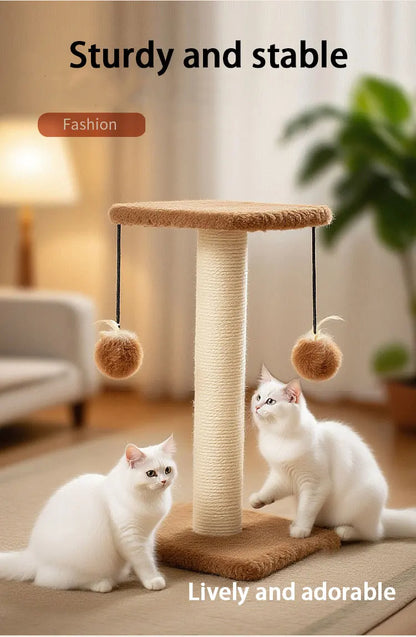 Agave Non-Shedding Cat Tree Vertical Scratching Post with Toy Self-Amusement Cat Toy Scratching Board for Small Cats