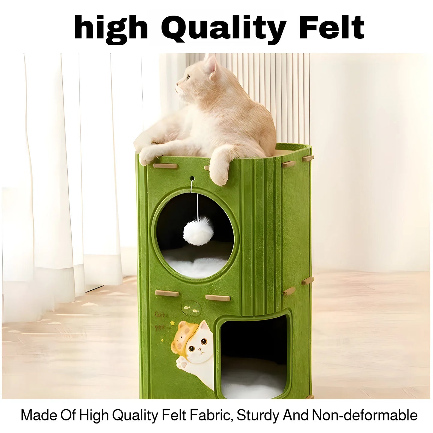 Multi-layer Cat Bed Closed Safety Cat Nest Wear-resistant Felt Cat Climbing Frame Indoor Integrated Pet Toys for All Seasons