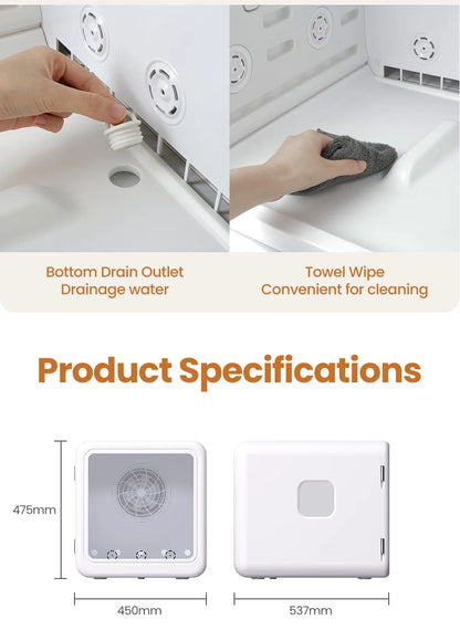 Aura Automatic Pet Drying Box 70L Smart Temperature Control Drying Pet Hair Grooming For Dog Cat Dryer 4 Speeds Ultra Quiet