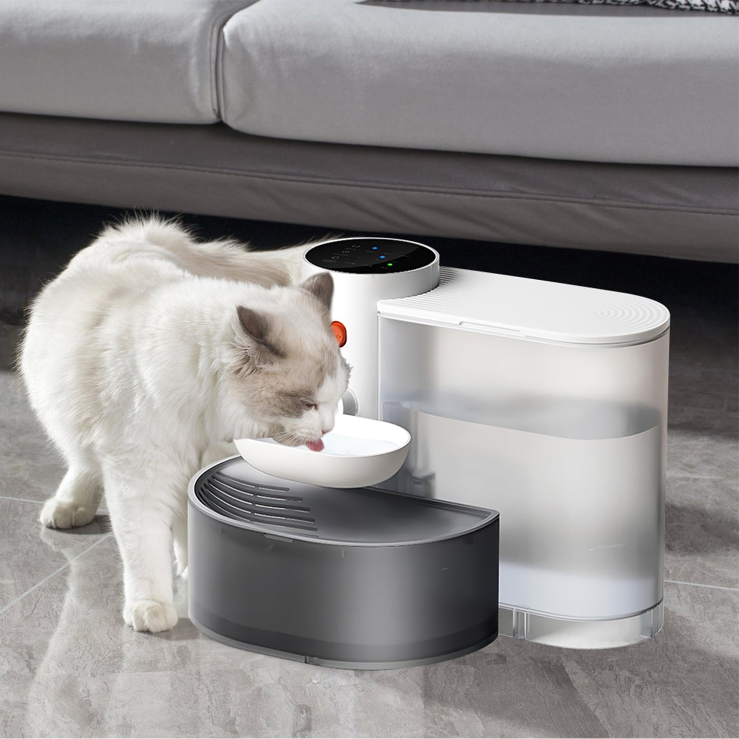 Aura 1Pc Smart Pet Water Fountain Automatic Cat Water Dispenser 3L Cordless Rechargeable Dog Water Fountain Self-Refill With 3 Adjustable Volume 3 Time Intervals Touch Control
