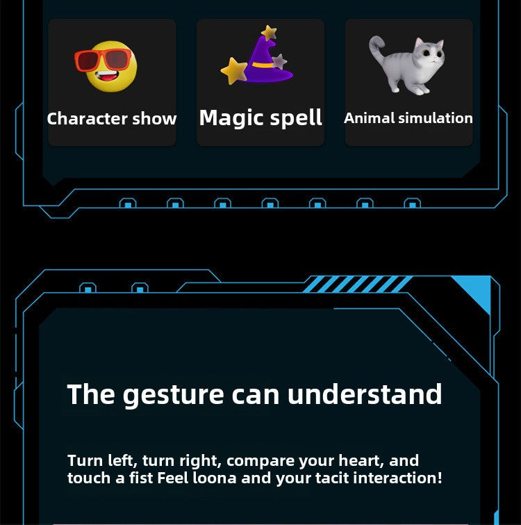 Aura Smart Pet Robot | AI Interactive,Gesture Control,Voice Commands,Home Monitoring,Multilingual Support,Children's Companion