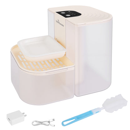 Aura 1Pc Smart Pet Water Fountain Automatic Cat Water Dispenser 4.5L Cordless Rechargeable Dog Water Fountain Self-Refill With 3 Adjustable Volume 3 Time Intervals Remote Control Cleaning Brush